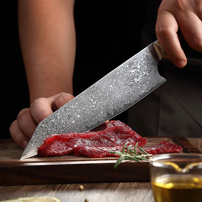 8-Инчов Нож на Главния готвач от Дамасской са Станали 67 Слоеве на Японски Нож Kiritsuke Nakirii VG10 Острието на Нож За Нарязване на Суши и Сьомга . ' - ' . 2