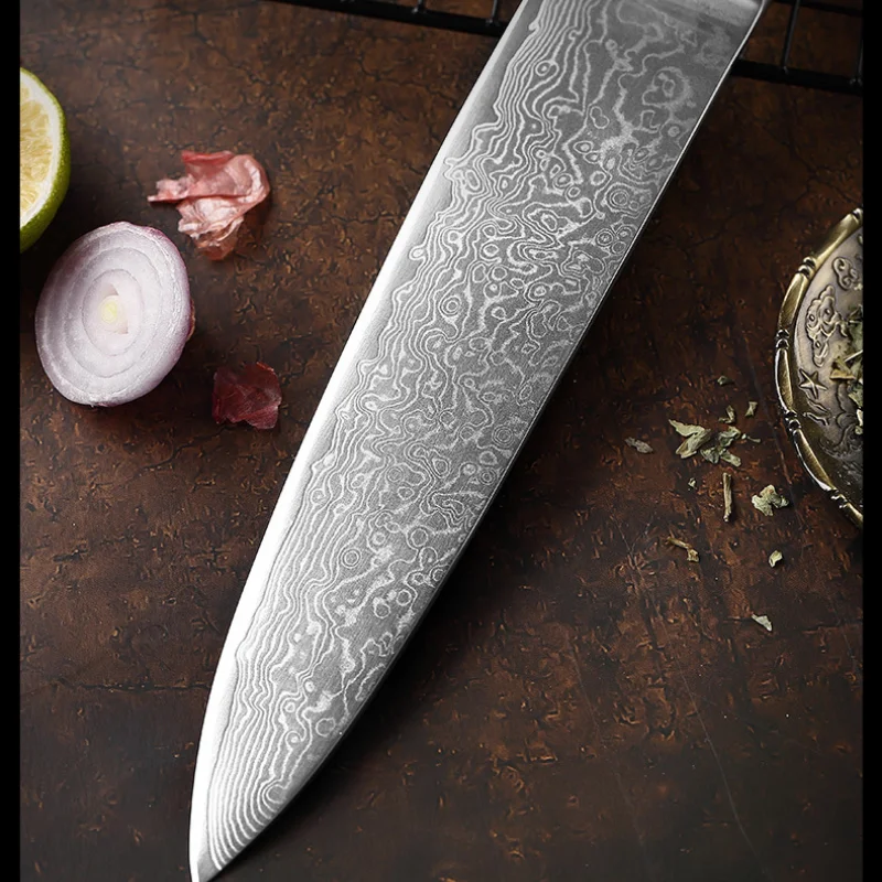 8-Инчов Нож на Главния готвач от Дамасской са Станали 67 Слоеве на Японски Нож Kiritsuke Nakirii VG10 Острието на Нож За Нарязване на Суши и Сьомга . ' - ' . 5