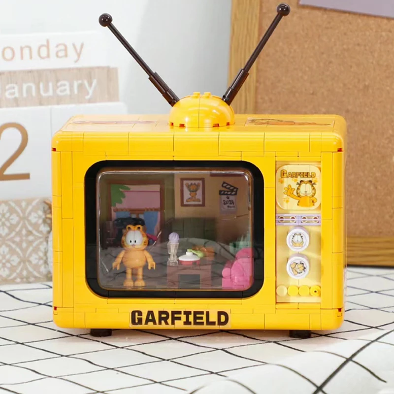 Balody 20145 Ретро телевизионна котка антена за всекидневната, кукла-домашен любимец, led лампа, кухненски блокове, тухли, строителна играчка за деца, без кутия . ' - ' . 1