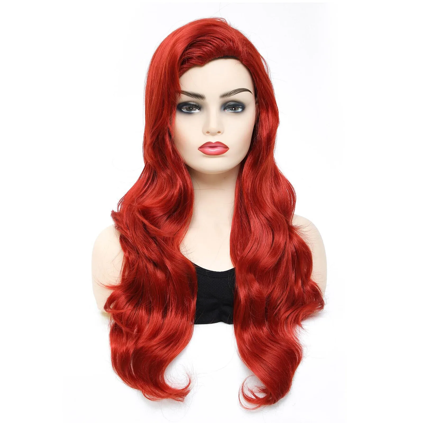 BCHR Дълъг съраунд вълнообразни перука Синтетичен Cosplay Аниме Медно-червени перуки за жени . ' - ' . 0