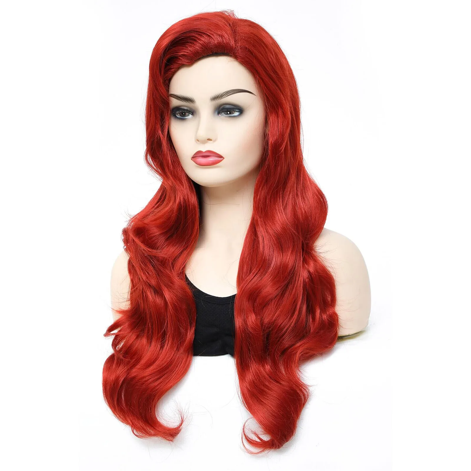 BCHR Дълъг съраунд вълнообразни перука Синтетичен Cosplay Аниме Медно-червени перуки за жени . ' - ' . 2