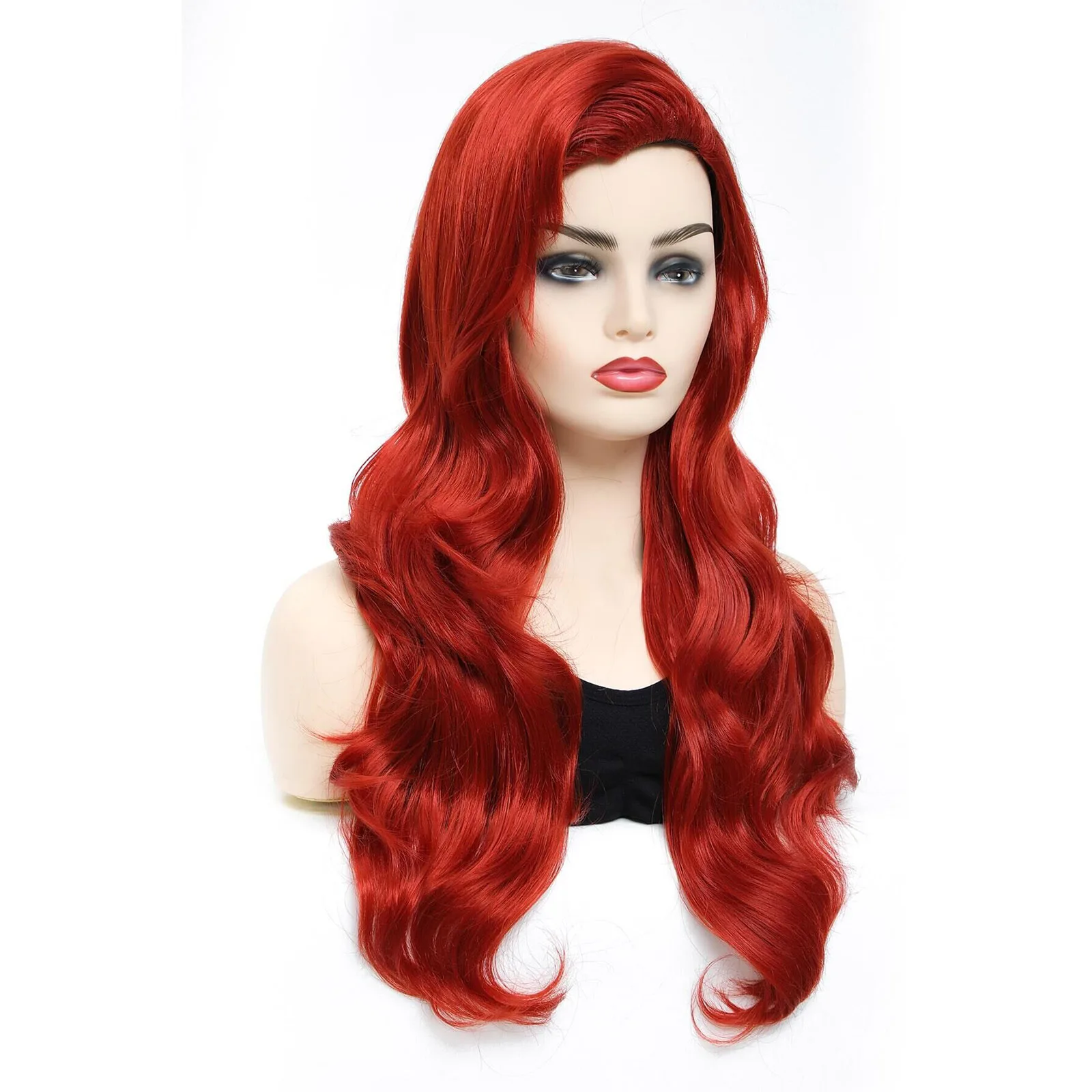 BCHR Дълъг съраунд вълнообразни перука Синтетичен Cosplay Аниме Медно-червени перуки за жени . ' - ' . 3