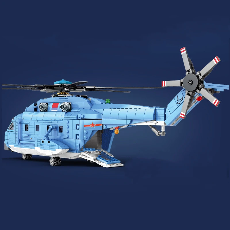 SEMBO Военен самолет Z18 Универсален Модел на хеликоптер градивните елементи на армия от войници, Въоръжени с самолет Тухли играчки за деца подаръци . ' - ' . 4