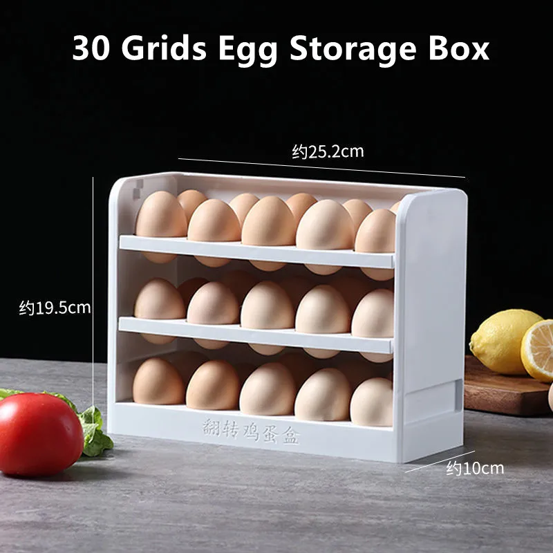 Кутия за съхранение на яйца, трислоен творчески панти хладилник, държач за съхранение на яйца, органайзер, контейнер за съхранение на яйцата на домашната кухня, контейнер за съхранение на храна . ' - ' . 0