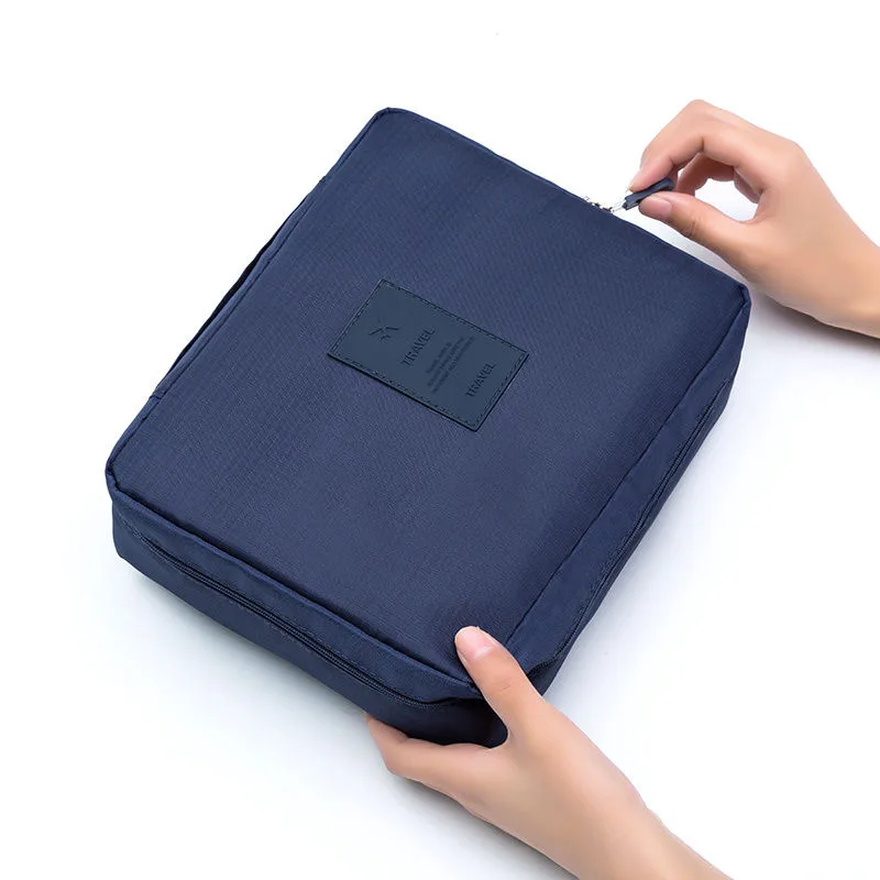 Модерна чанта за съхранение на битова козметика, средства за грижа за кожата, чанта за организиране на необходимите тоалетни принадлежности за баня, опаковка с цип . ' - ' . 4