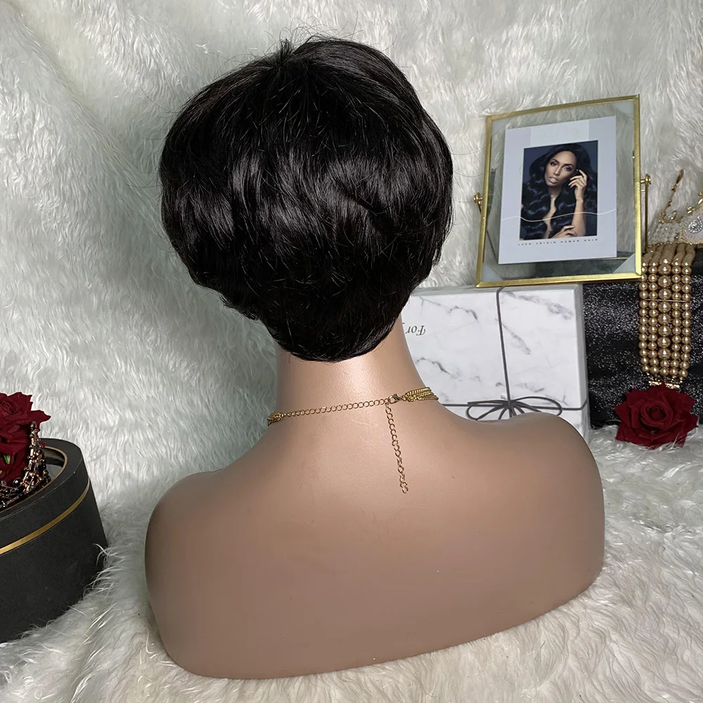 Перука от човешка коса Bliss Short Pixie Cut, бразилски косата, косата Реми, дамски къси перуки перука от човешка коса Pixie Cut Short за чернокожите жени . ' - ' . 3