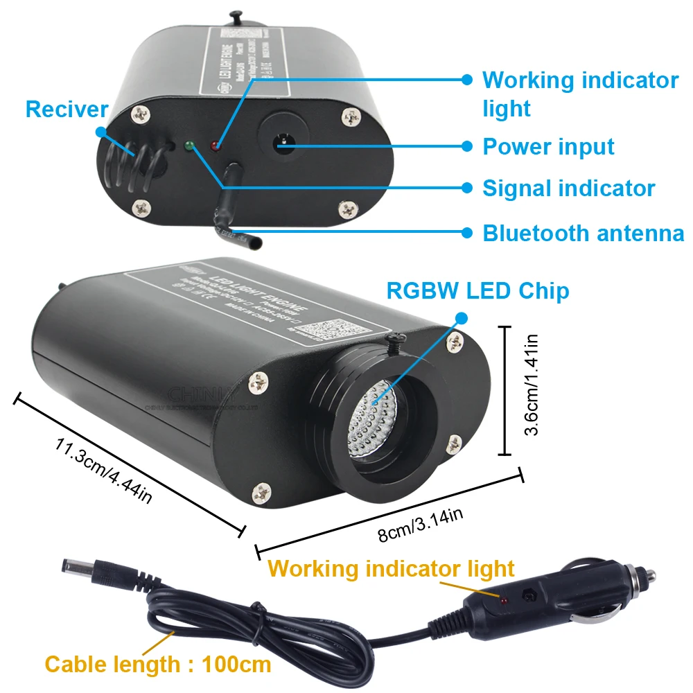 Управление на музиката Авто оптичен лампа Blutooth APP Control Звездни светлини от 12 В лимузина led оптичен кабел от смесен размер осветление . ' - ' . 4