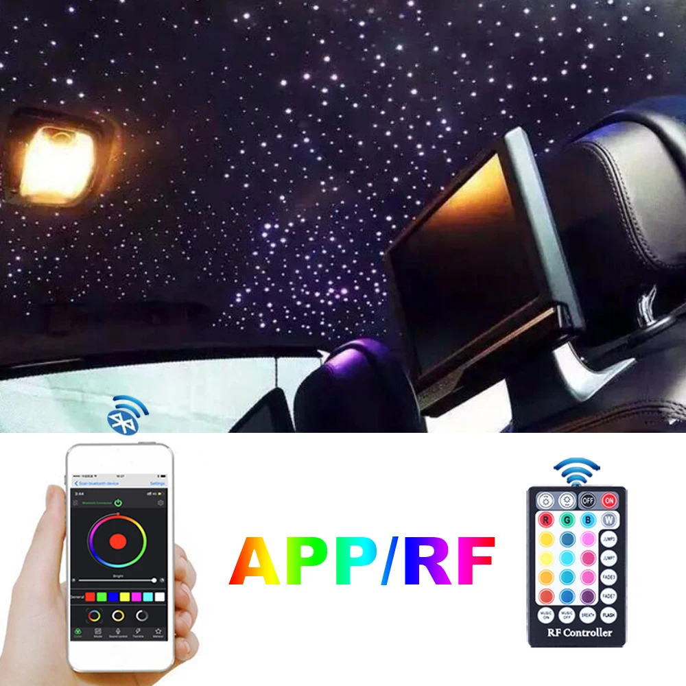 Управление на музиката Авто оптичен лампа Blutooth APP Control Звездни светлини от 12 В лимузина led оптичен кабел от смесен размер осветление . ' - ' . 5