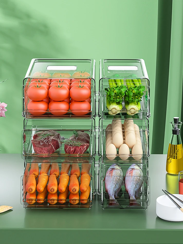 Хладилник, кутия за съхранение на продукти, органайзер за хладилник, кофа за боклук, кухненски шкаф, хладилник с камера за плодове, зеленчуци, контейнер за яйца и кнедлите . ' - ' . 4