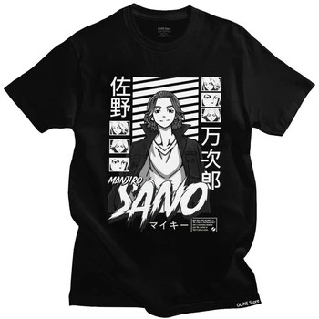 Мъжка тениска Tokyo Revengers, памучен тениска с къс ръкав, стилна тениска, дизайнерски тениски с Аниме, Манга Манджиро Сано Тениски