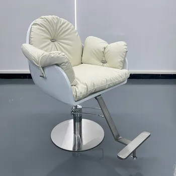 Въртящо коса стол с възможност за сгъване на облегалката, луксозен стил, поставка за крака, коса стол, модерно обзавеждане за красота Cadeira De Barbeiro HDH