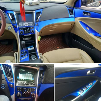Автомобилен стайлинг 3D / 5D от въглеродни влакна, вътрешна, централна конзола, промяна на цвета, корнизи, стикери, етикети за Hyundai sonata 8 2011-2014