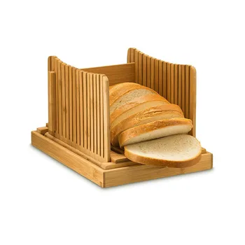 Сгъваема водач за нарязване на хляб с регулируема дебелина, хлеборезка от бамбуково дърво