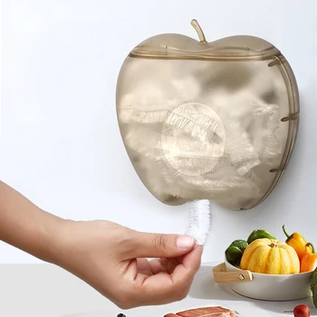 Прозрачна кутия за съхранение на ябълки, органайзер от храна филм, монтиран на стената прахоустойчив кутия, храни на кутията, пластмасови опаковки, рафтове за съхранение в кухнята