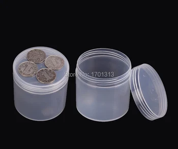 2 бр., кръгла полупрозрачна пластмасова кутия PP-5, контейнер за съхранение на колекции, калъф, кутия за бижута, опаковане на продукта