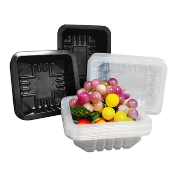 40 бр./опаковане., за еднократна употреба прозрачни пластмасови кутии без капак, удобен за носене калъф за плодове, за еднократна употреба, контейнери за храна за вкъщи и за домашен пикник