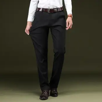 2019 Пролетно-есенни преки работни бизнес панталони, мъжки официални копринени офис класически провиснал костюми, дълги панталони за мъжете