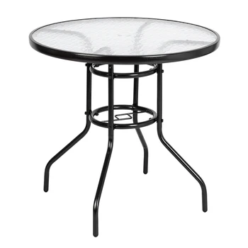Стъклена кръгла маса за къмпинг, преносим кръгла маса за улицата, perfekt-балкон, маса за чай, кафе, маси за пикник, места за хранене маси