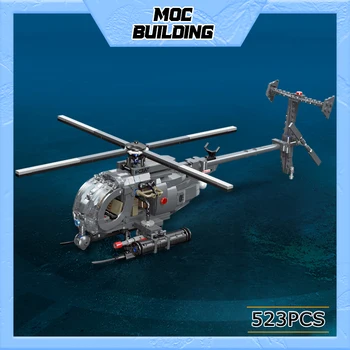 Kids BricksToy 523 бр. военната серия WW II MOC Little Bird хеликоптер строителни блокове самолет авиационен тухла техническа модел