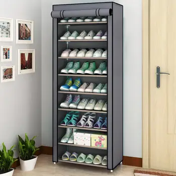 Стойка за обувки Проста многопластова домакински монтаж на Икономично шкаф за съхранение на обувки в общежитието, спестяващ място, прост, модерен шкаф за антре
