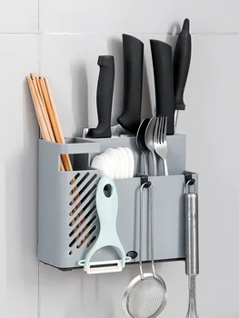 Начална многофункционална кошница за пръчици за хранене, държач за ножове, вградена кухня кутия за бърза лъжици, рафтове за съхранение на домакински пръчици за хранене