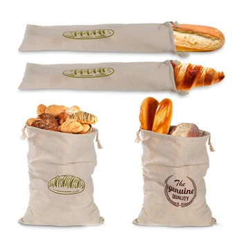 Лененото хляб пакети, множество чанта от съвсем малък, за хляба, чанта за съхранение на домашен хляб, спално бельо, хлебни пакети за франзела