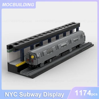 Модел на дисплея метрото на Ню Йорк, линия на Бродуей, MOC, строителни блокове, направи си сам, събери тухли, забавни детски играчки, Коледни подаръци за деца 1174 бр.