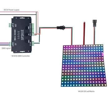 WS2812B Декодер led DMX контролер за SPI и led матрица панел WS2812, SP201E 5-канален контролер DMX 512 RGB WW-декодер SK6812