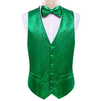 Изискан зелен костюм, жилетка, модерен монофонични мъжка жилетка, всекидневни папийонка без ръкави, а на младоженеца, сватбена парти, дизайнер на Бари.Ван GM-2600