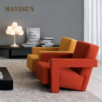 Скандинавски Дизайн текстилен диван за спални, стол за почивка, за творчески мързелив подлакътник, кът за четене, просто стол за почивка на семейството