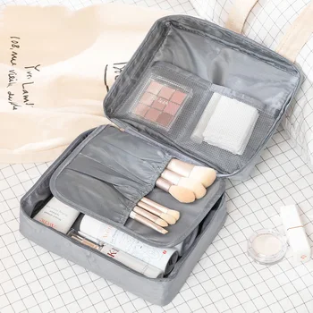 Модерна чанта за съхранение на битова козметика, средства за грижа за кожата, чанта за организиране на необходимите тоалетни принадлежности за баня, опаковка с цип