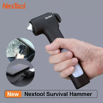 NexTool Многофункционален чук за оцеляване, авто прозорец лифт, USB батерия за презареждане, паник лампа, нож за колан, инструмент за оцеляване