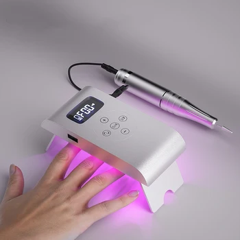 Портативна мини лампа за нокти с бързото осветление, мини бормашина, електрическа съвет за нокти, 2 в 1, сгъваема лампа