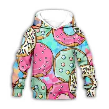 Блузи с 3D принтом Donuts, семеен костюм, риза, пуловер с цип, детски костюм, hoody, спортен костюм / панталони-шорти 09