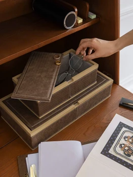 Класически плетени кутия за съхранение на ръчен труд, в ковчег за бижута, перлена ковчег със съкровища, декорация за стая с образци