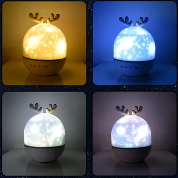 Небесен лека нощ Звезден проектор Детски нощни осветителни тела Акумулаторна нощна лампа Декорация на стените на детската спални подарък за рожден ден
