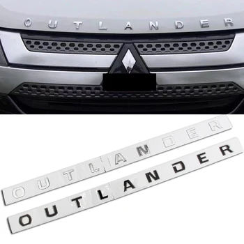 Колата 3D ABS OUTLANDER букви лого, стикери Стикер за Mitsubishi OUTLANDER Предната глава кола предния капак азбука Емблемата на иконата етикети