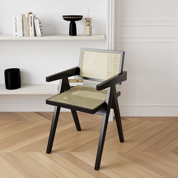 Дървен стол от ратан, маса за хранене, wooden в скандинавски стил, минималистичное модерно луксозно кресло за отдих, удобни стоки за дома Sillas Para Comedor