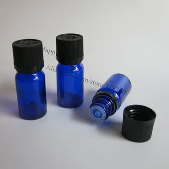 стъклена бутилка за Етерично масло 360 x 10 ml С капачка, Защитена От отваряне от Дете, 1/3 унции Кобальтовой Синя Козметични Опаковки