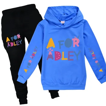 A for Adley / Комплекти детски дрехи от 2 теми за Момчета и Момичета, Детски комплект Дрехи с анимационни любимци принтом, спортни дрехи, Ежедневни Блузи + Дълги Панталони