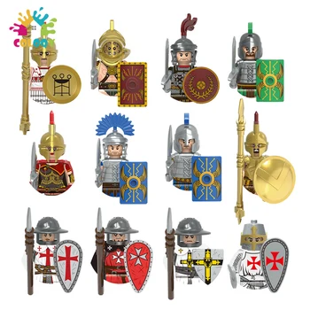 Детски играчки Героите на Спарта, строителни блокове, кръстоносците, римските войници, мини фигурки, тухли, играчки за деца, подаръци за рожден ден
