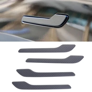 Истинска суха матово покритие на дръжката на вратата, на колата е от въглеродни влакна за Tesla, модел Y модел 3 2017-2023