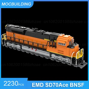 MOC Строителни Блокове на ДЕП SD70ACe BNSF 1/42-аз Мащабна Модел на Влака САМ Събрание Тухли Транспортиране на Детски Играчки, Подаръци 2230 бр.