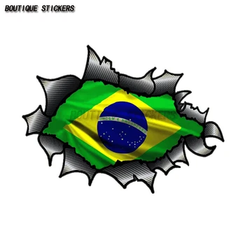 Изискана стикер за автомобил с бразилски флаг, водоустойчив стикер от PVC, стикер върху бронята на suv-стикер на задното стъкло