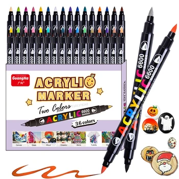 60/36 двухцветных акрилни четки, маркери химикалки, писалки за калиграфия, художествени маркери за рисуване, графити, каменни стъкло
