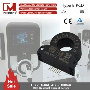 Защита на EVSE AC DC Сензор, изтичане на земята 6 ma 30 ma устройство за остатъчен ток тип B Smart RCD