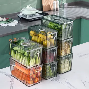 Кутия за съхранение в хладилник, мултифункционален контейнер, модерна и лесна декорация за кухня, специална прозрачна кутия-органайзер