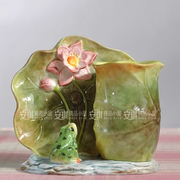 Керамични държач за дръжка във формата на жаба, ваза за цветя, гърне, домашен декор, баня, офис, кабинет, Хол, маса за хранене, вътрешна ваза