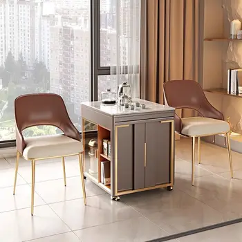 Дизайнерски стол за хранене, модерен лесен домакински италиански кабинковия ретро стол, маса със стол, стол за библиотеката, мебели LQQ25YH