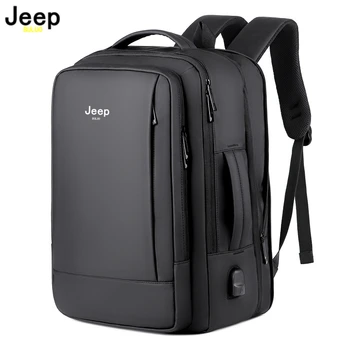 JEEP BULUO Trend Случайни Раница С Функция Висок Капацитет, Компютърна USB Мъжки чанти, 15,6 инча(ите)и) За Лаптоп, Найлонова Раница За Пътуване, Мъжки